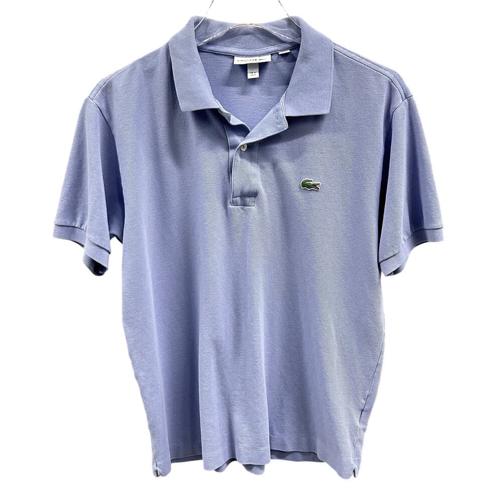 Lacoste Classic Fit Collared Short Sleeve Button Placket Polo Shirt Lavender Med